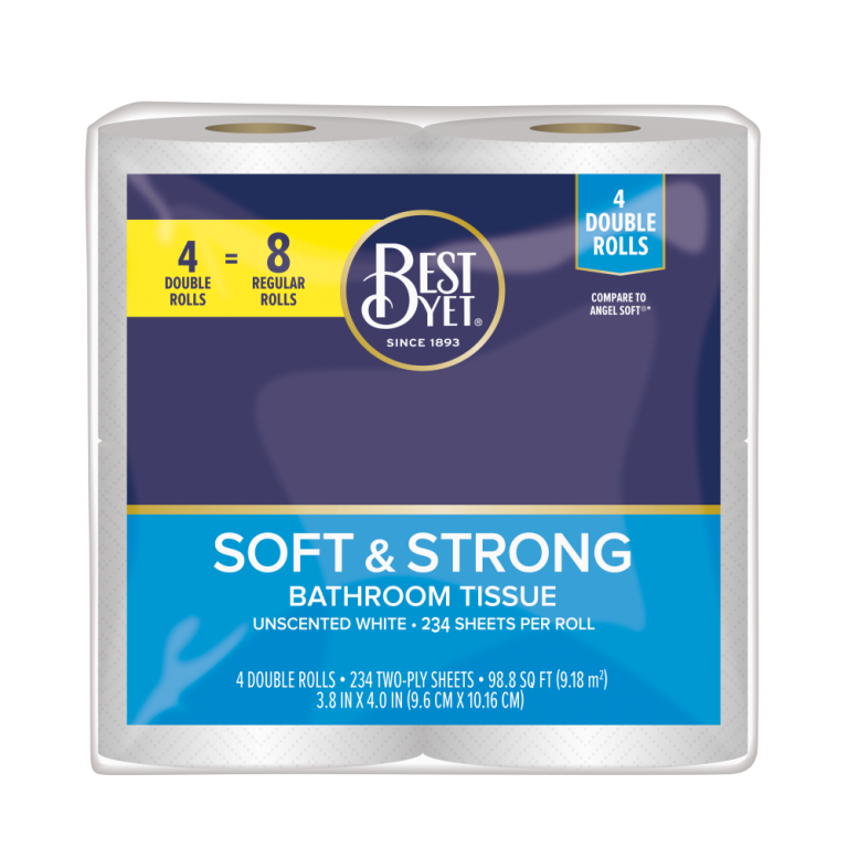 Bath Tissue 2Ply Double Roll 12 Roll 234CT Best Yet Brand