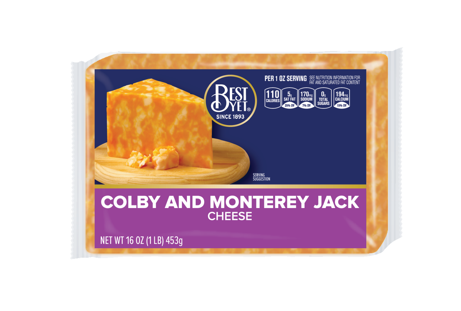 Chunk Colby Monterey Jack Cheese Best Yet Brand