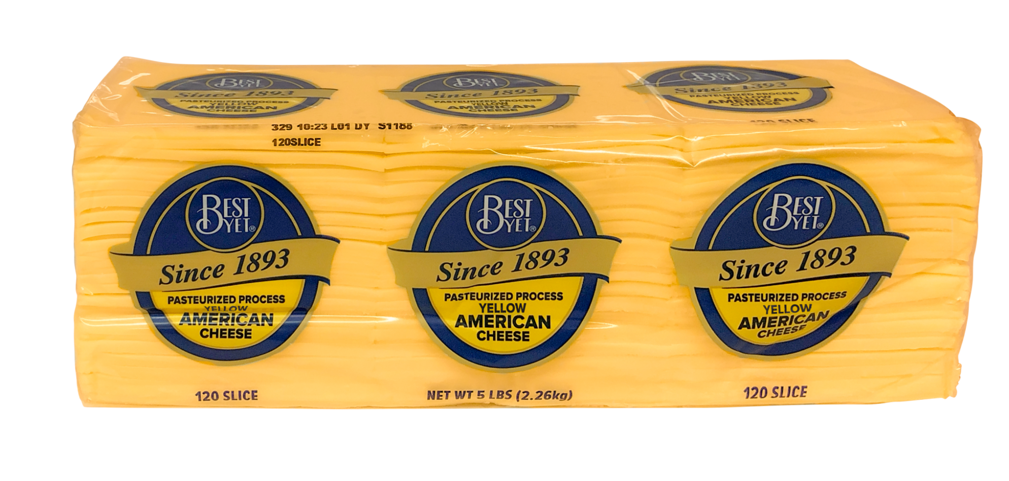 1893 Yellow American Cheese Sliced Best Yet Brand