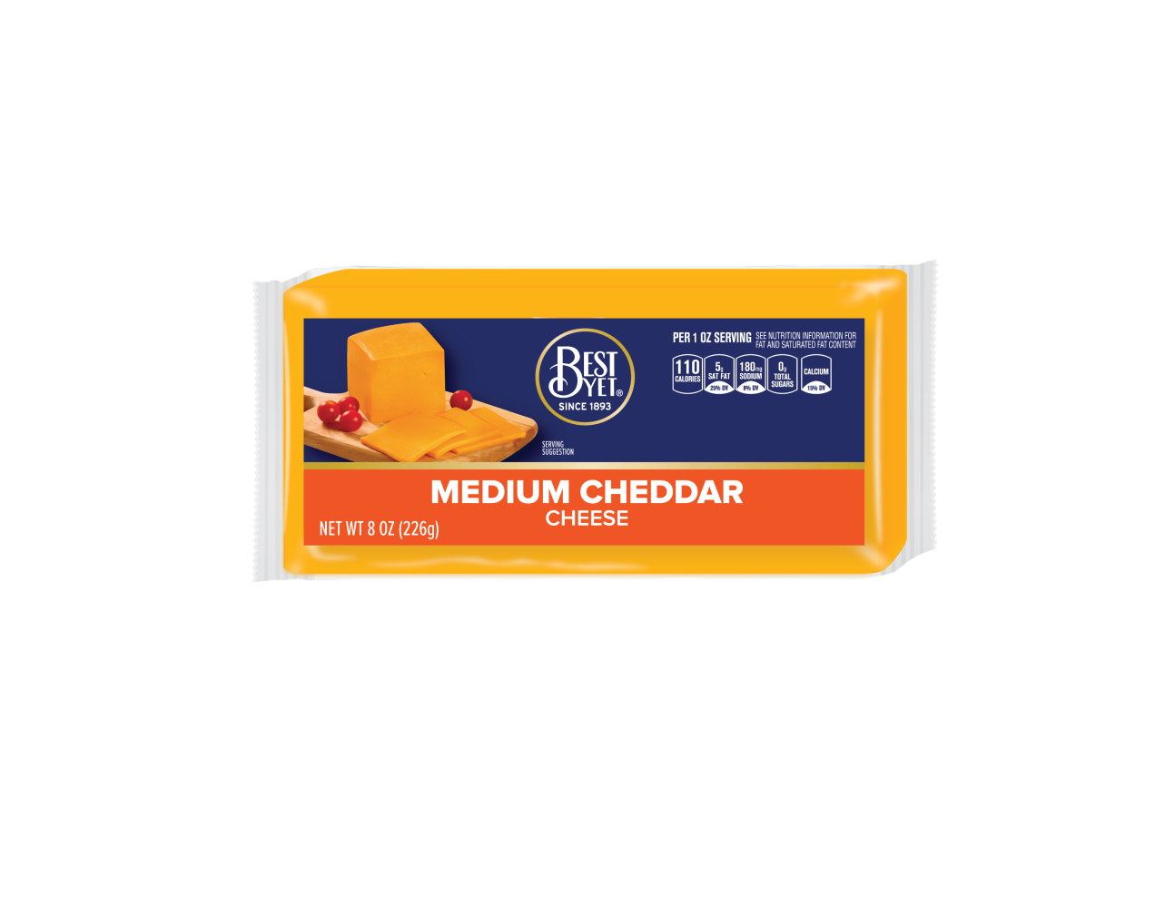 Medium Cheddar Cheese Bar Best Yet Brand