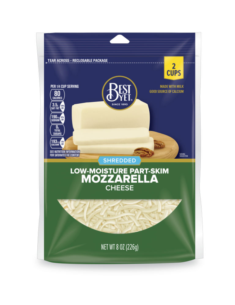 Shredded Part Skim Mozzarella Cheese 8OZ Best Yet Brand