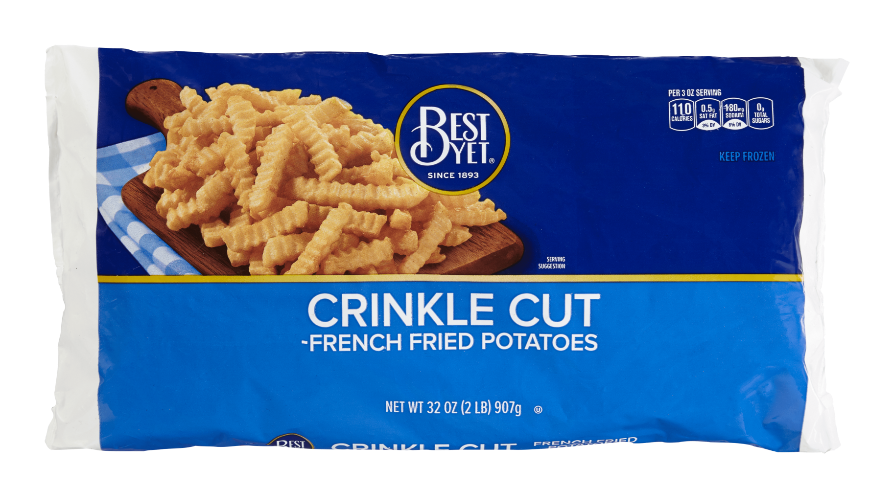 Crinkle Cut Fries 32OZ - Best Yet Brand