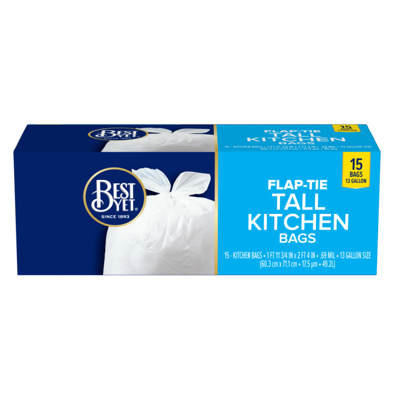 Tall Kitchen Flip Top Trash Bag 13 Gallon Best Yet Brand
