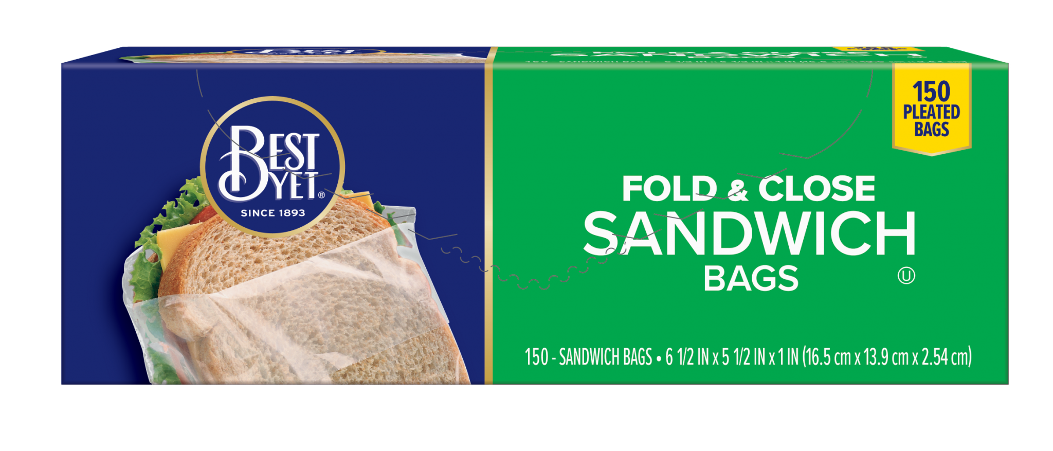 Fold & Close Sandwich Bags Best Yet Brand