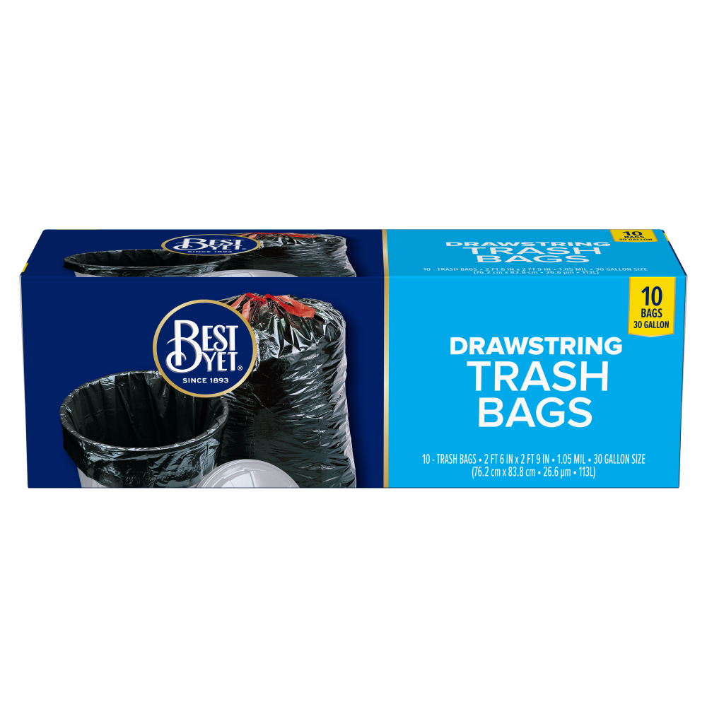 Drawstring Trash Bags 30 Gallon - Best Yet Brand