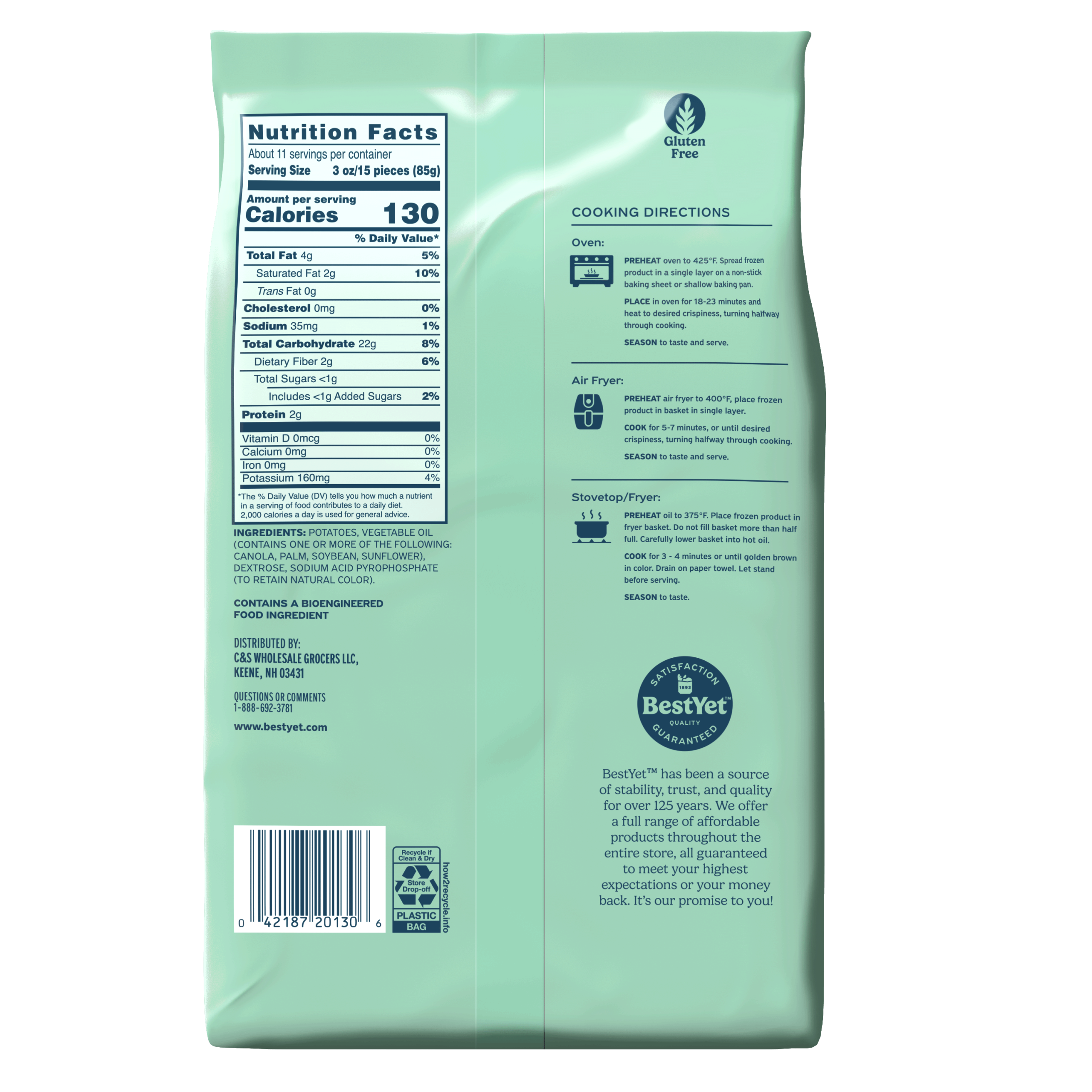 Crinkle Cut Fries 32OZ - Best Yet Brand